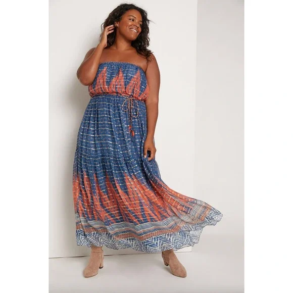 NWT Anthropologie Strapless Verb Pallavi Singhee Nora Boho Dress‎ Maxi Dress - Picture 2 of 16